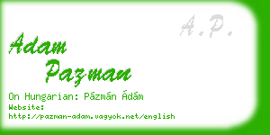 adam pazman business card